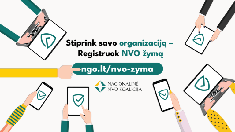 Svarbu nevyriausybinėms organizacijoms – pasitikrinkite, ar turite „NVO žymą“!